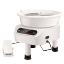 VEVOR 450W Keramikas Virpa – 28 cm Podniecības Ritenis ar Pieskārienjūtīgu Ekrānu un Kāju Pedāli, 450 W, 3 Kājām, Balta