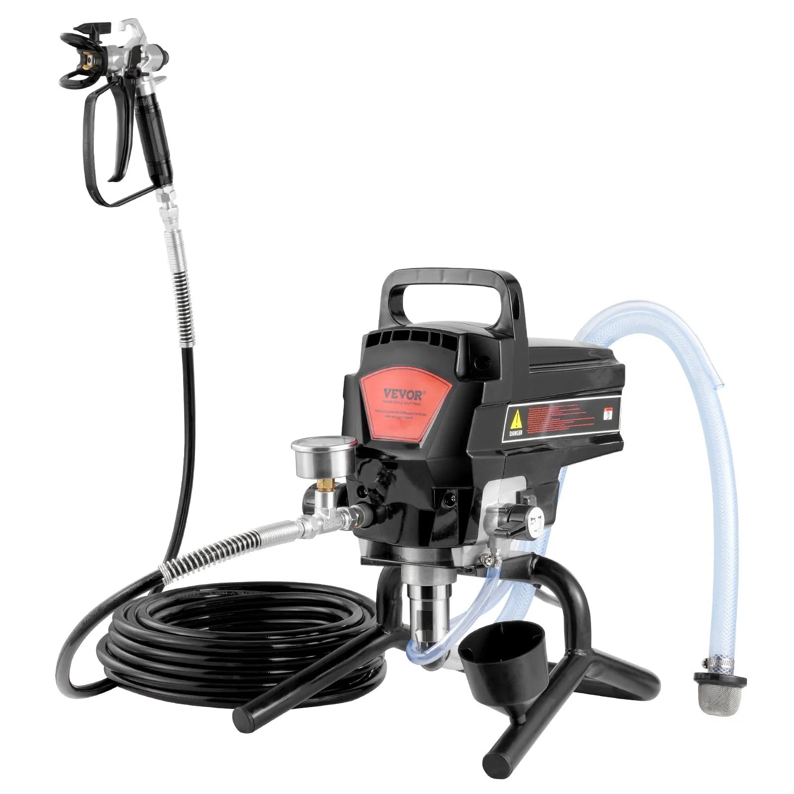 Statīva elektriskais bezgaisa krāsu smidzinātājs, 950 W, 3000 PSI, augstas efektivitātes krāsošana ar smalku un vienmērīgu pārklājumu, rokas krāsu smidzinātājs mājas iekštelpu un āra mēbelēm, žogiem