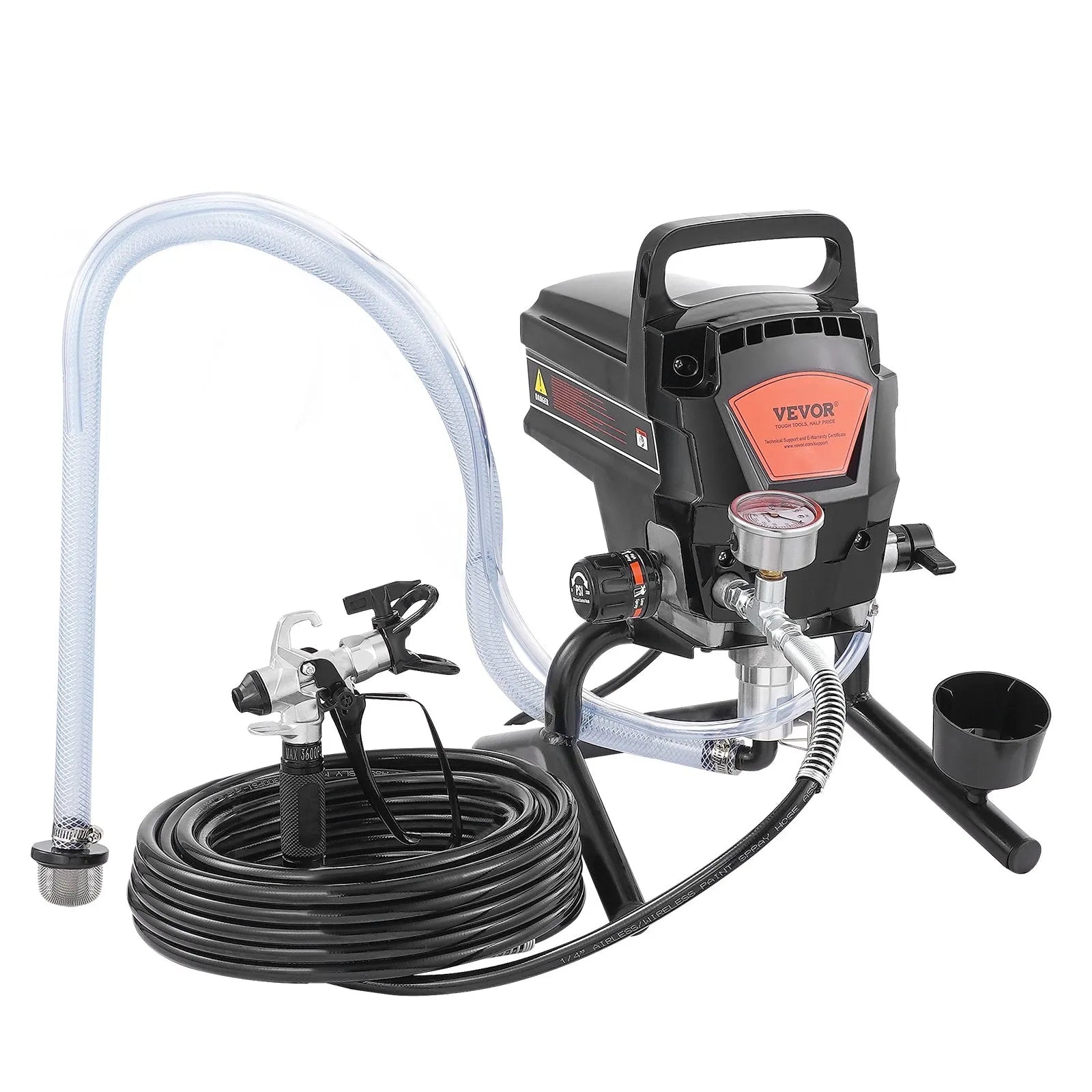 Statīva elektriskais bezgaisa krāsu smidzinātājs, 950 W, 3000 PSI, augstas efektivitātes krāsošana ar smalku un vienmērīgu pārklājumu, rokas krāsu smidzinātājs mājas iekštelpu un āra mēbelēm, žogiem