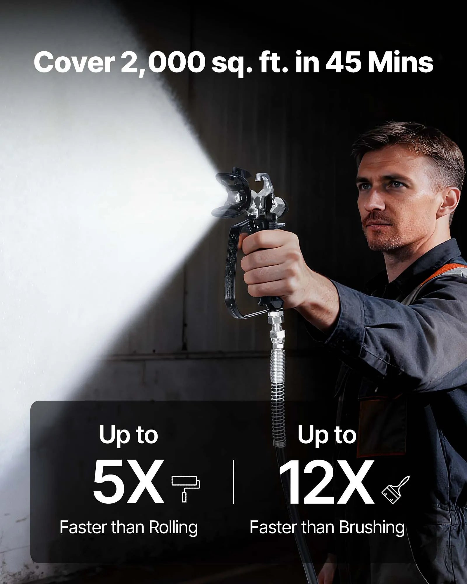 VEVOR statīva tipa bezgaisa krāsas smidzinātājs, 650 W, 20,7 MPa augstspiediena bezgaisa krāsošanas iekārta ar ratiņiem, tīrīšanas birsti, šļūteni, pagarinājuma kātu un sprauslām, elektriskā krāsošanas iekārta mājas iekšdarbiem un ārdarbiem