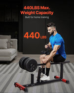 VEVOR sēdošais ikru trenažieris līdz 200 kg, ikru pacelšanas trenažieris mājas sporta zālei, kāju treniņu iekārta apakšējai ķermeņa daļai, piemērots 50 mm svaru diskiem
