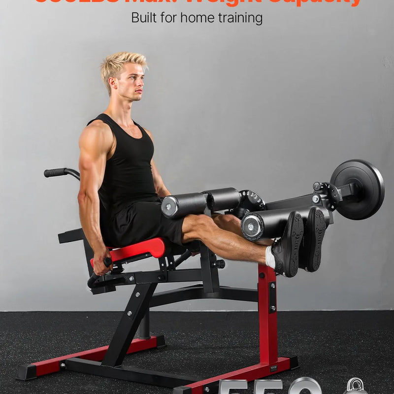 VEVOR kāju iztaisnošanas un saliekšanas trenažieris līdz 250 kg, sēdošais augšstilbu treniņu aprīkojums ar regulējamu konstrukciju, izturīgs mājas sporta zāles treniņu sols