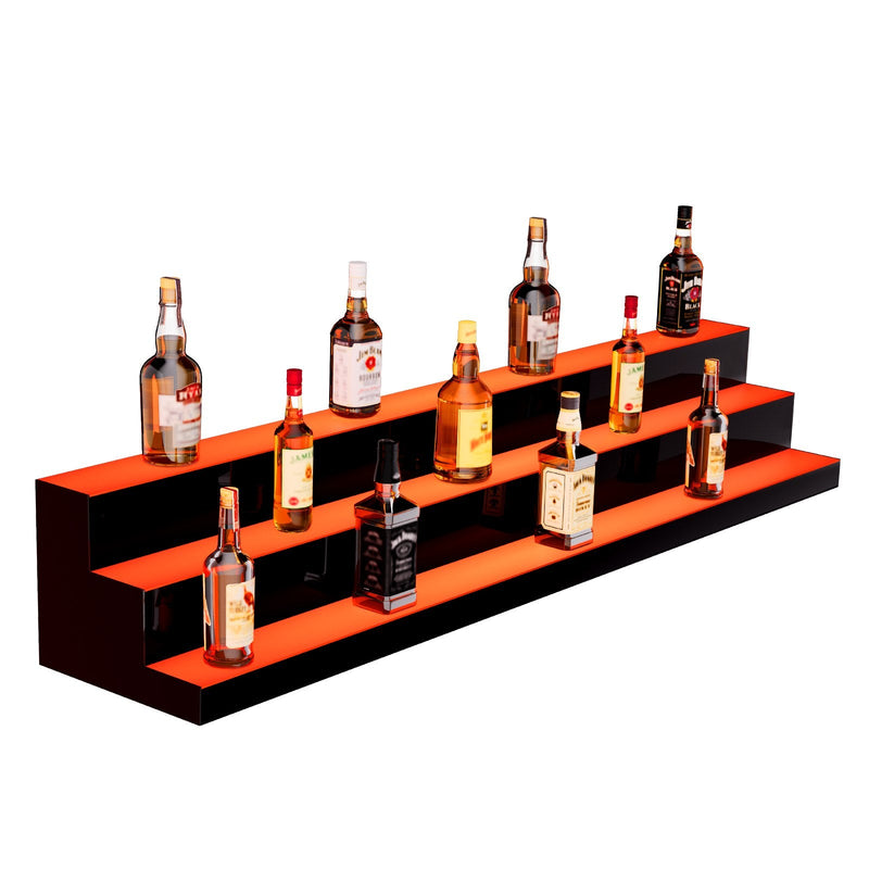 VEVOR LED apgaismotais alkohola pudeles displejs bāra plaukts ar RF un lietotnes kontroli, 152 cm, 3 līmeņi
