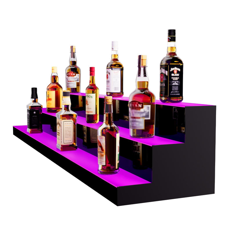 VEVOR LED apgaismotais alkohola pudeles displejs bāra plaukts ar RF un lietotnes kontroli, 152 cm, 3 līmeņi