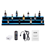 VEVOR LED apgaismotais alkohola pudeles displejs bāra plaukts ar RF un lietotnes kontroli, 152 cm, 3 līmeņi