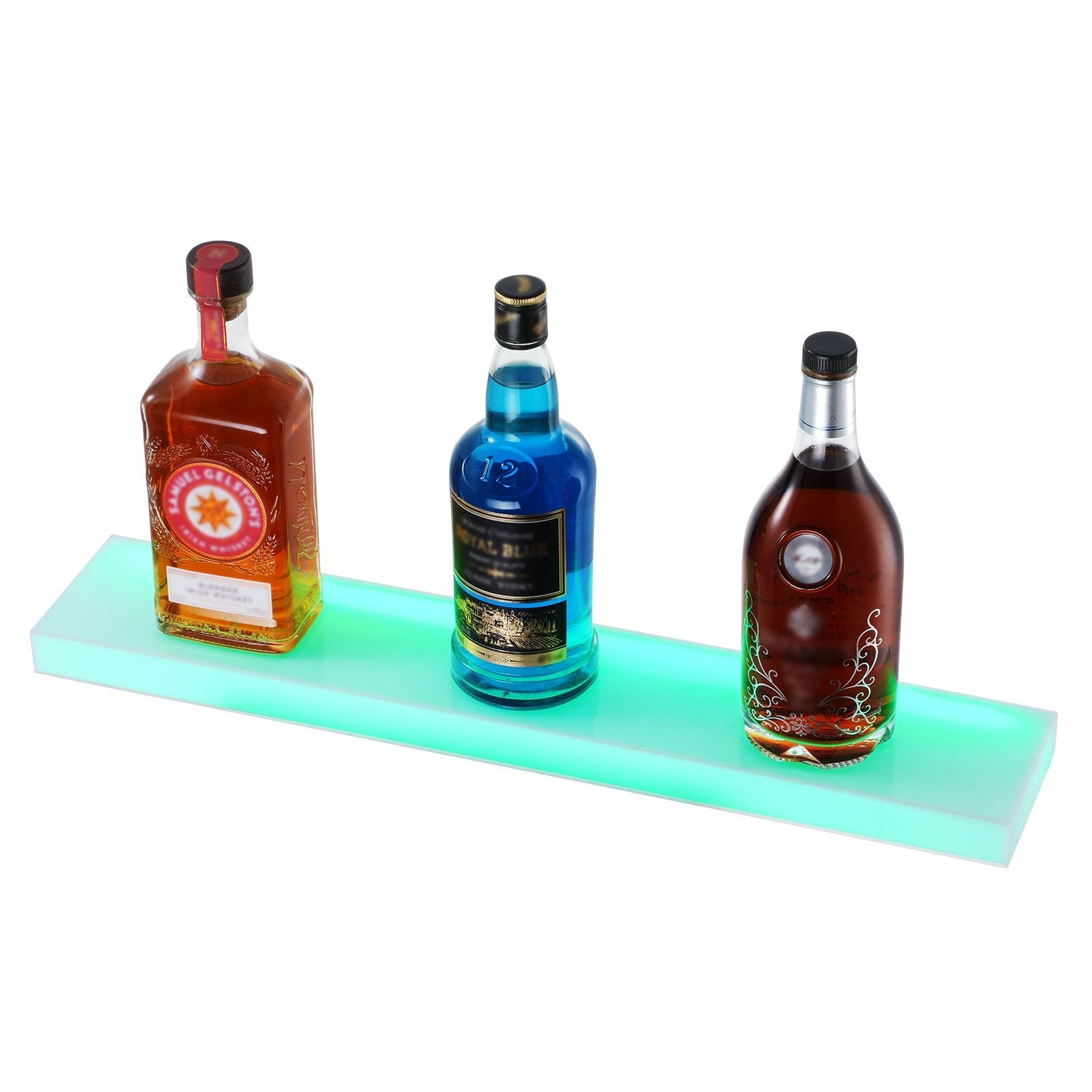 VEVOR sienas LED apgaismots alkohola pudeles displejs, mājas bāra plaukts, 61 cm
