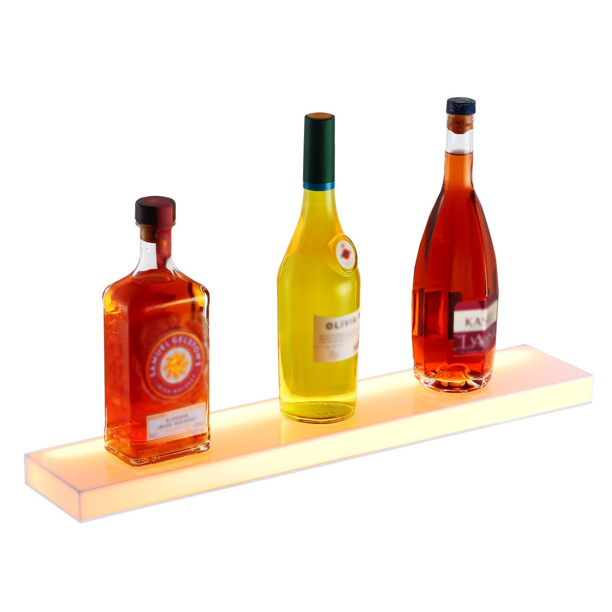 VEVOR sienas LED apgaismots alkohola pudeles displejs, mājas bāra plaukts, 61 cm