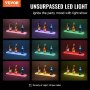 VEVOR sienas LED apgaismots alkohola pudeles displejs, mājas bāra plaukts, 61 cm