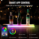 VEVOR sienas LED apgaismots alkohola pudeles displejs, mājas bāra plaukts, 61 cm