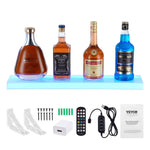 VEVOR sienas LED apgaismots alkohola pudeles displejs, mājas bāra plaukts, 61 cm