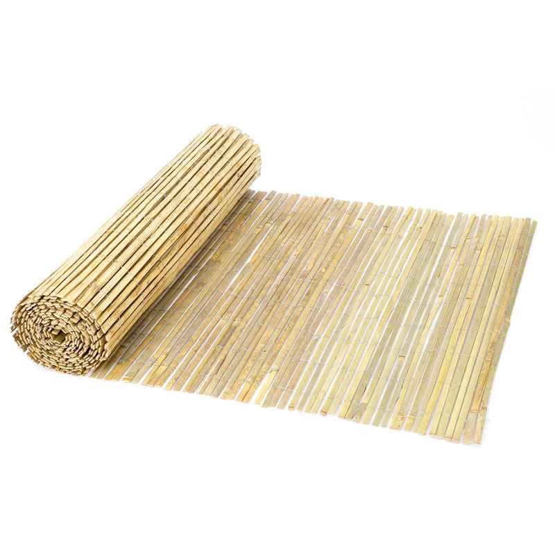 Dabīgais bambusa līstu siets, videi draudzīgs privātuma žogs 91 x 598 cm, dekoratīvs bambusa panelis dārzam, pagalmam, balkonam, terasei, pie baseina