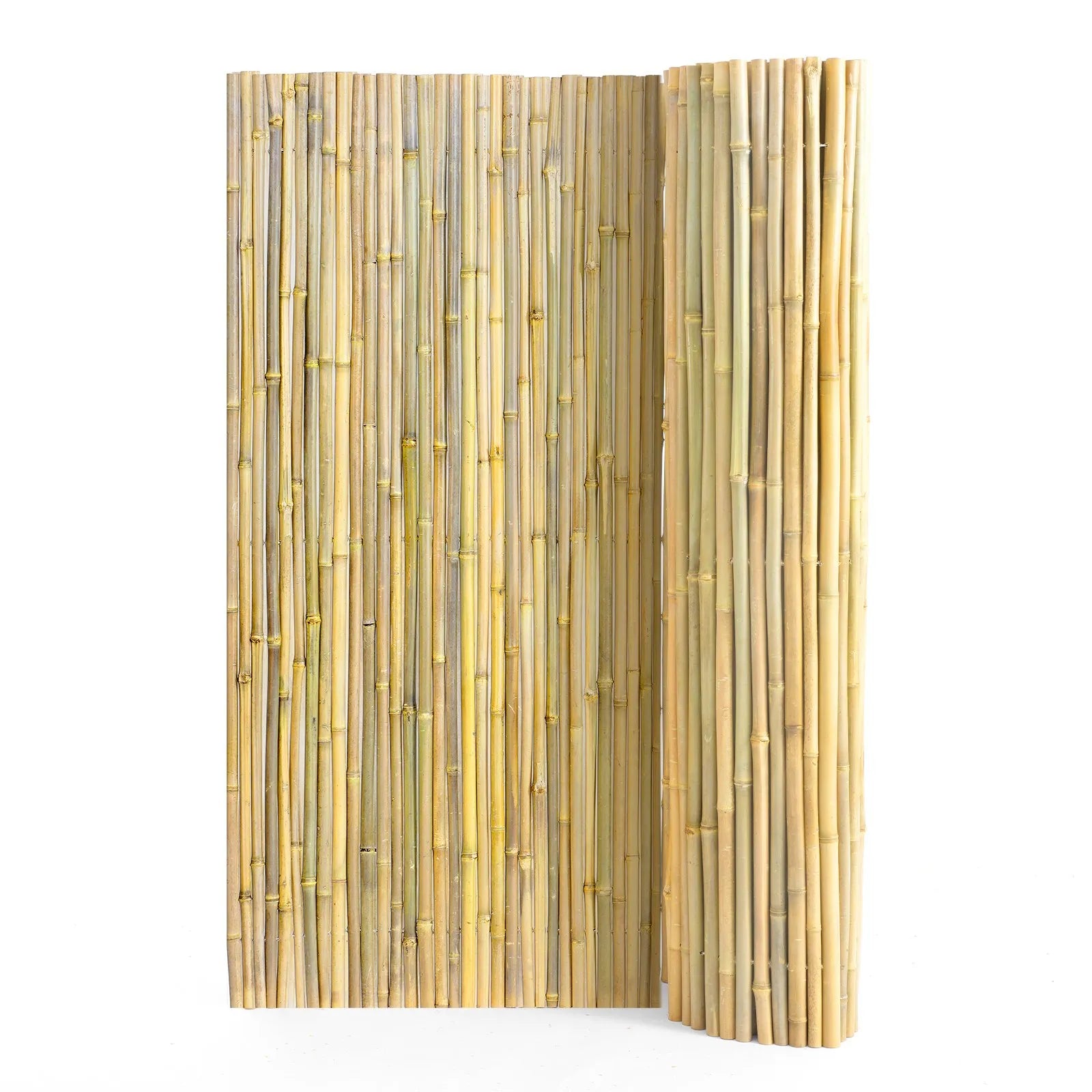 Dabīgais ruļļveida bambusa žogs, videi draudzīgs bambusa privātuma žogs 183 x 244 x 1,9 cm, dekoratīvs bambusa norobežojums dārzam, pagalmam, balkonam, terasei, pie baseina
