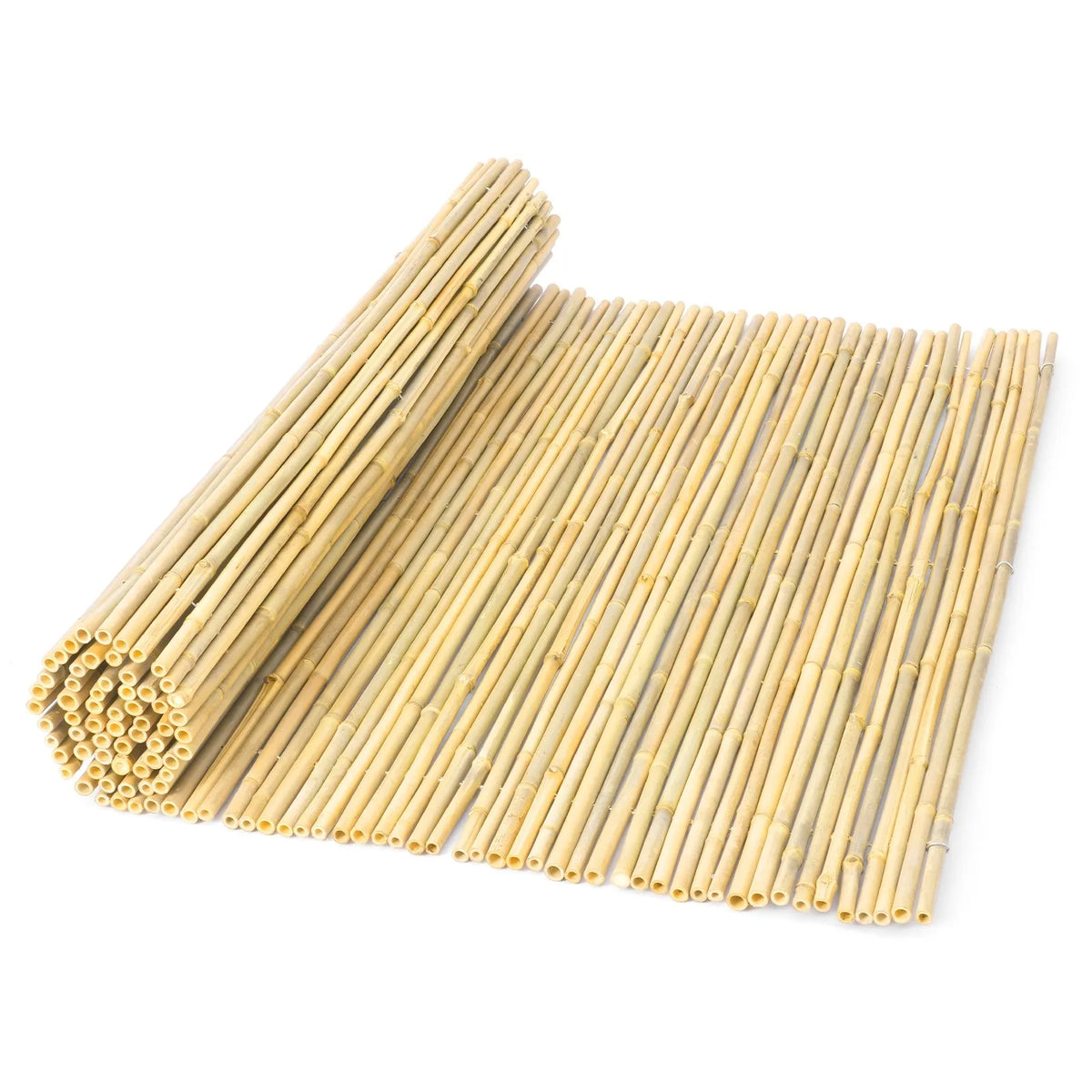 Dabīgais ruļļveida bambusa žogs, videi draudzīgs bambusa privātuma žogs 183 x 244 x 1,9 cm, dekoratīvs bambusa norobežojums dārzam, pagalmam, balkonam, terasei, pie baseina