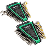 VEVOR Kombinēto atslēgu komplekts, 24 gab., SAE 6,35–22,2 mm un metrisks 8–19 mm ar organizatoru statīvu