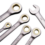 VEVOR Kombinēto atslēgu komplekts, 24 gab., SAE 6,35–22,2 mm un metrisks 8–19 mm ar organizatoru statīvu