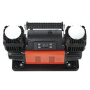 VEVOR divu cilindru lieljaudas gaisa kompresors, portatīvs riepu pumpis ar automātisku izslēgšanos, 300 l/min, 12 V, līdz 10,3 bar, bezceļu transportlīdzekļiem, ar LCD digitālo displeju un adapteriem automašīnām, SUV, 4×4 un kemperiem