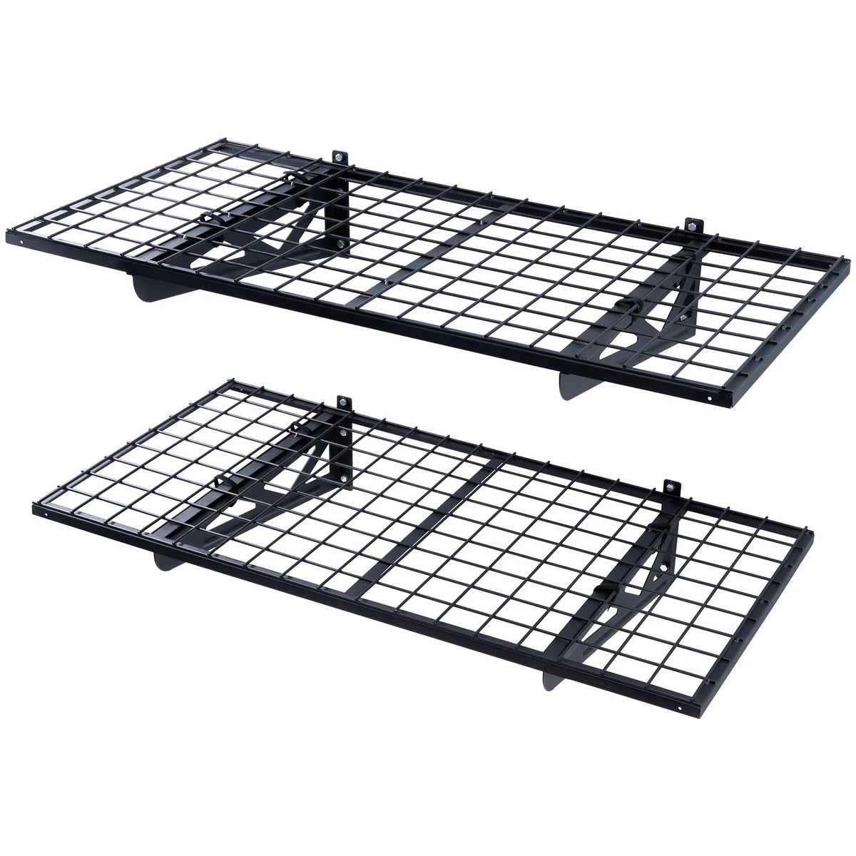 Uzglabāšanas plaukti 2 gab. 22 x 61 cm pie sienas stiprināmi 114 kg, metāla