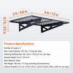 Uzglabāšanas plaukti 2 gab. 22 x 61 cm pie sienas stiprināmi 114 kg, metāla