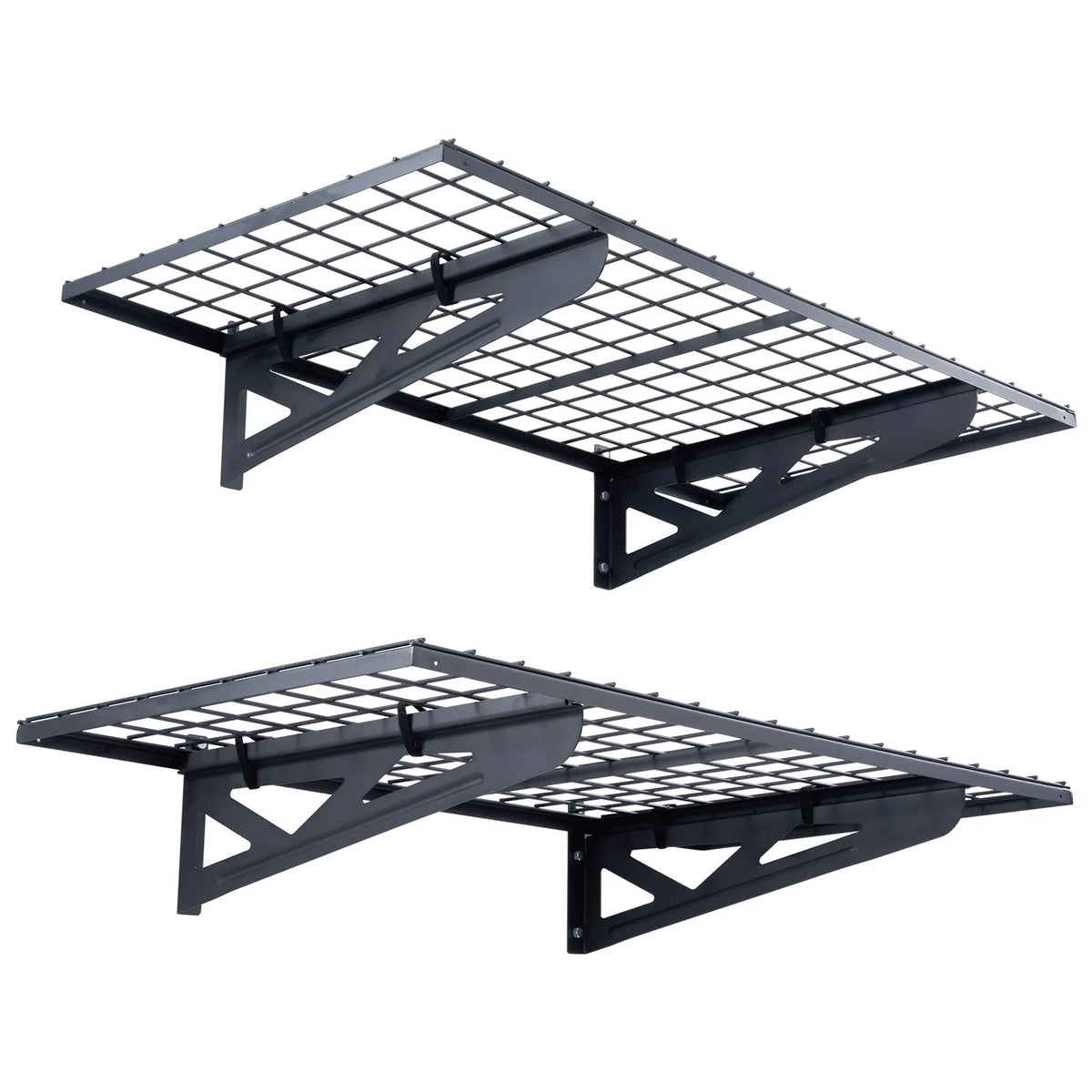Uzglabāšanas plaukti 2 gab. 22 x 61 cm pie sienas stiprināmi 114 kg, metāla