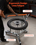 VEVOR motocikla un dual-sport riepu montāžas iekārta 406–533 mm riteņiem, 15/17/20/25 mm asīm, smagās klases riepu maiņas komplekts ar bortu atdalītāju, montāžas svirām, aizsarguzmavām un uzglabāšanas somu