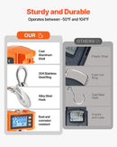 VEVOR Digitaalne kraanakaal 1000 kg, tööstuslik rippkaal kaugjuhtimispuldiga, alumiiniumist korpus ja LCD ekraan, suure täpsusega kaalud ehitus-, tööstus-, põllumajandus- ja jahinduskaalud, oranžikas