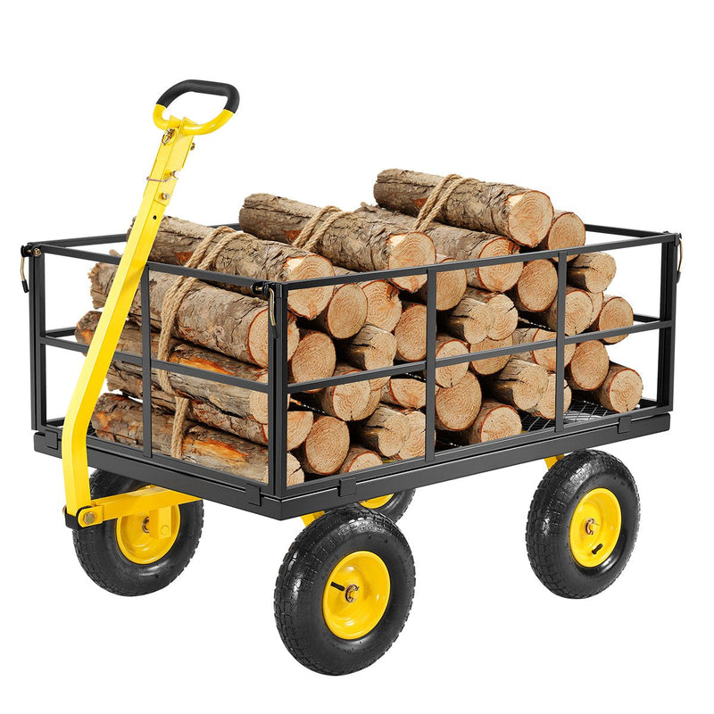 VEVOR Tērauda dārza ratiņi, 635 kg kravnesība, smagsvara konstrukcija, 33 cm riepas