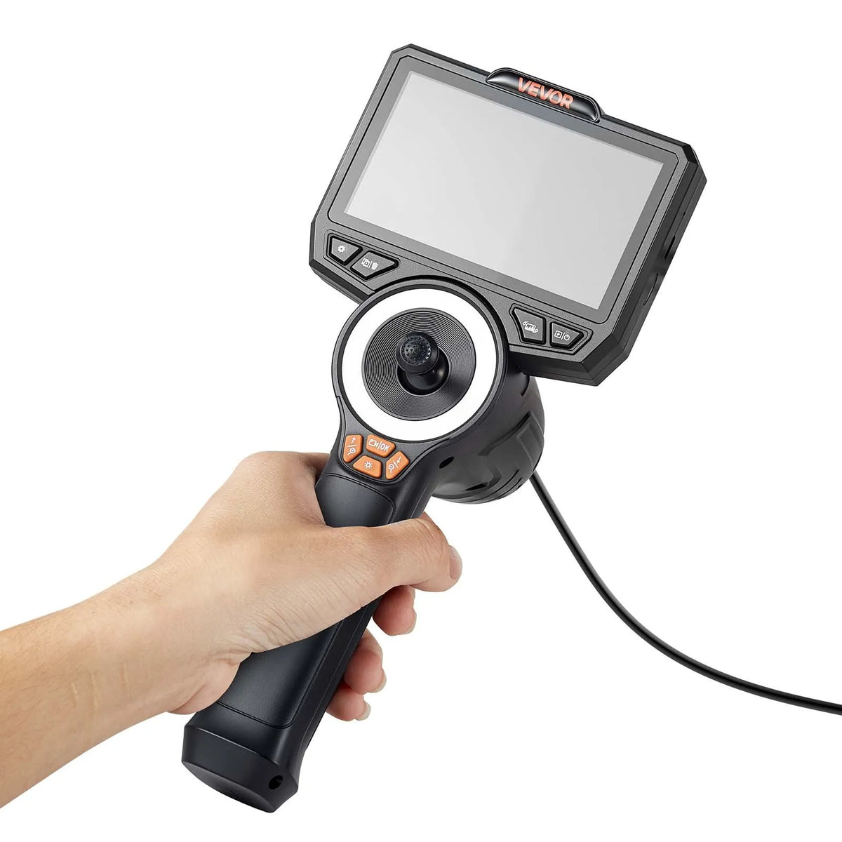 VEVOR artikulējamais boreskops ar 3,9 mm īpaši plānu zondi, 4 virzienu 360° endoskops ar apgaismojumu, 11,4 cm HD IPS ekrāns, 8× tālummaiņa un 1,5 m kabelis auto un šauru mehānisku mezglu pārbaudei