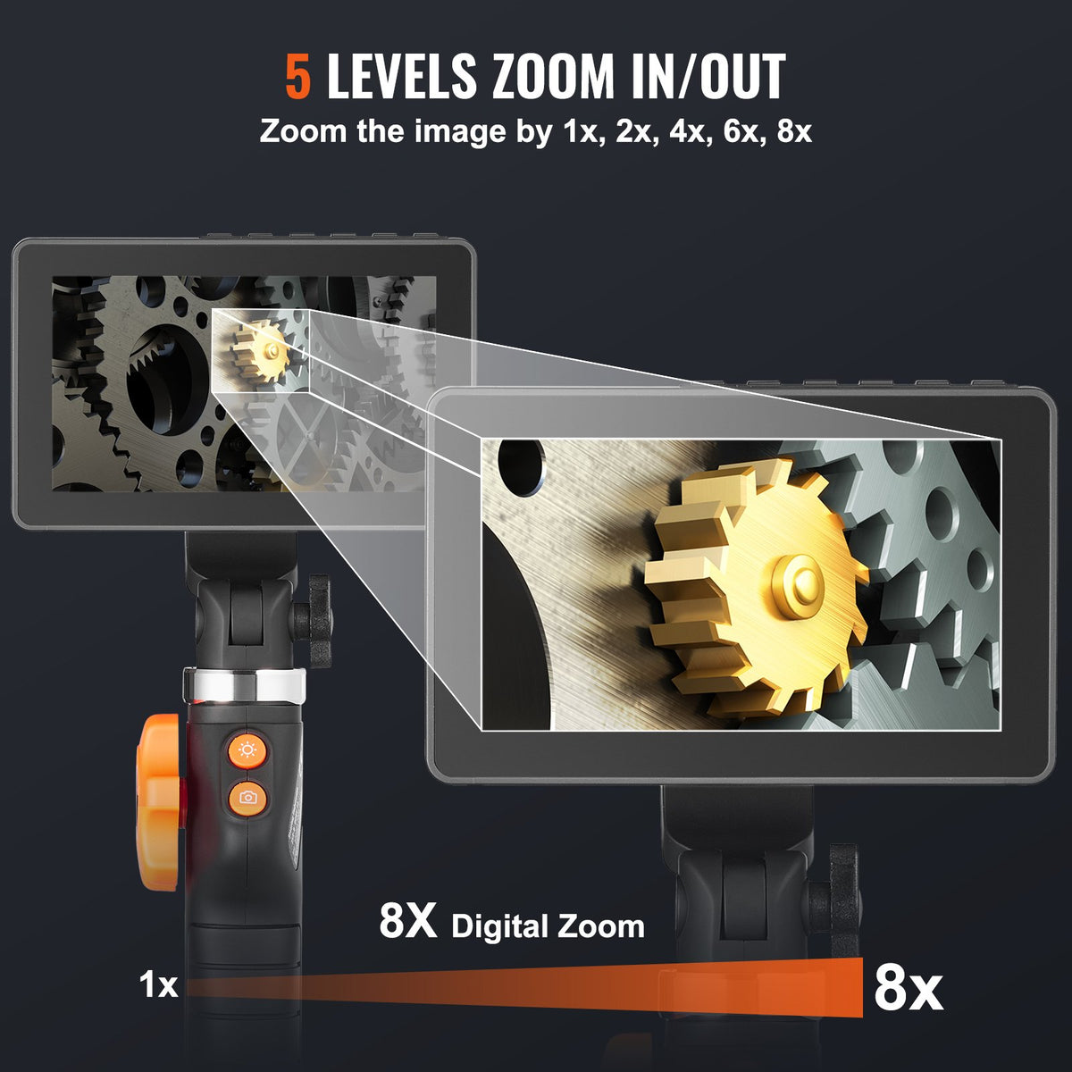 VEVOR Endoskopiskā kamera, 2-ceļu 180° locīšanas endoskopiskā kamera, industriālā inspekcija, 1080P