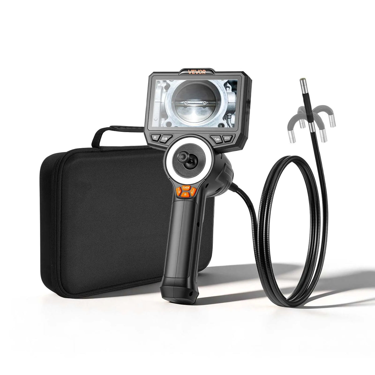 VEVOR artikulējamais endoskops ar apgaismojumu, 4 virzienu 360° boreskops ar 4,5" IPS ekrānu, 1920 × 1080 Full HD kameru, 8× tālummaiņu, IP67 ūdensizturību un 1,5 m kabeli, auto diagnostikai un cauruļvadu pārbaudei