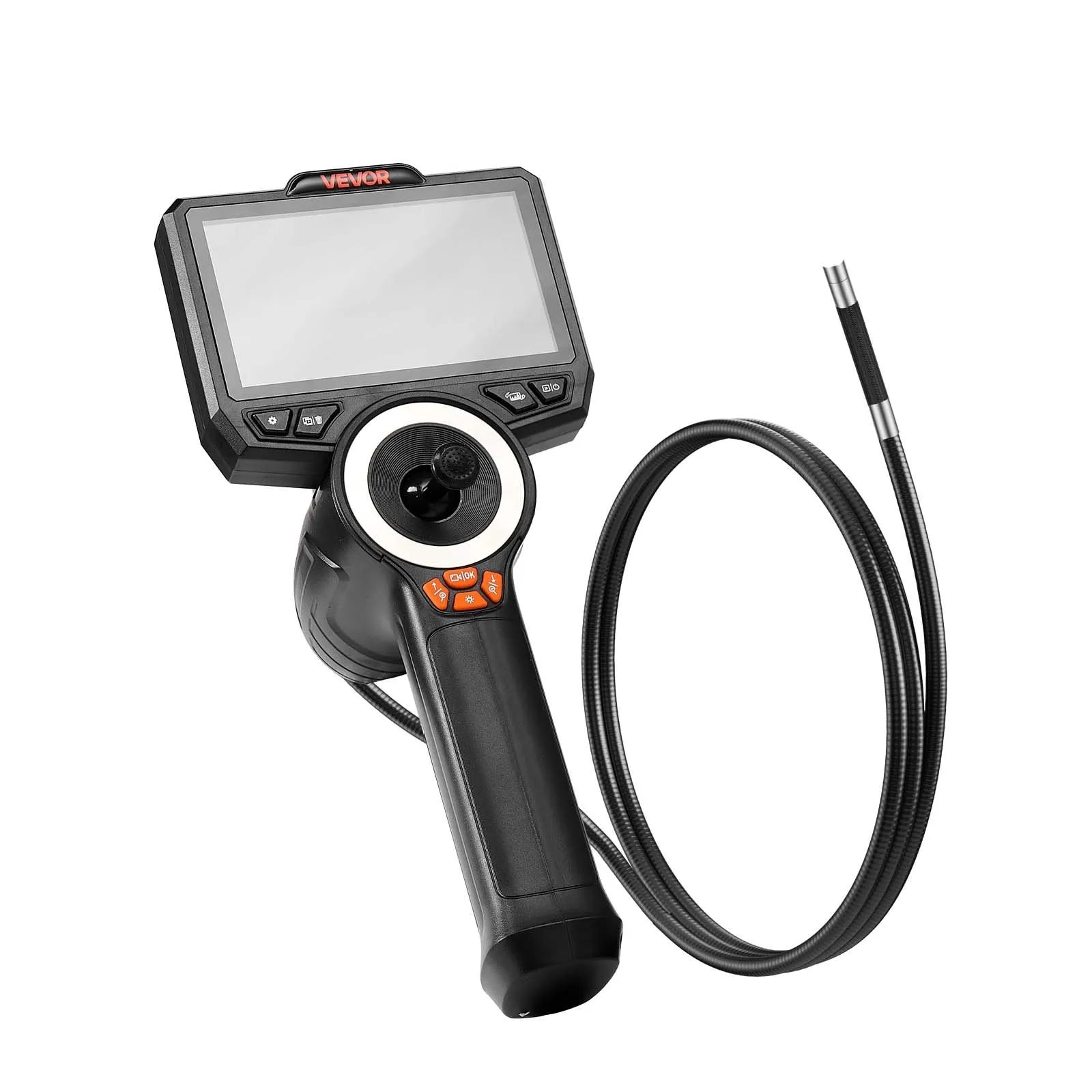 VEVOR artikulējamais endoskops ar apgaismojumu, 4 virzienu 360° boreskops ar 4,5" IPS ekrānu, 1920 × 1080 Full HD kameru, 8× tālummaiņu, IP67 ūdensizturību un 1,5 m kabeli, auto diagnostikai un cauruļvadu pārbaudei