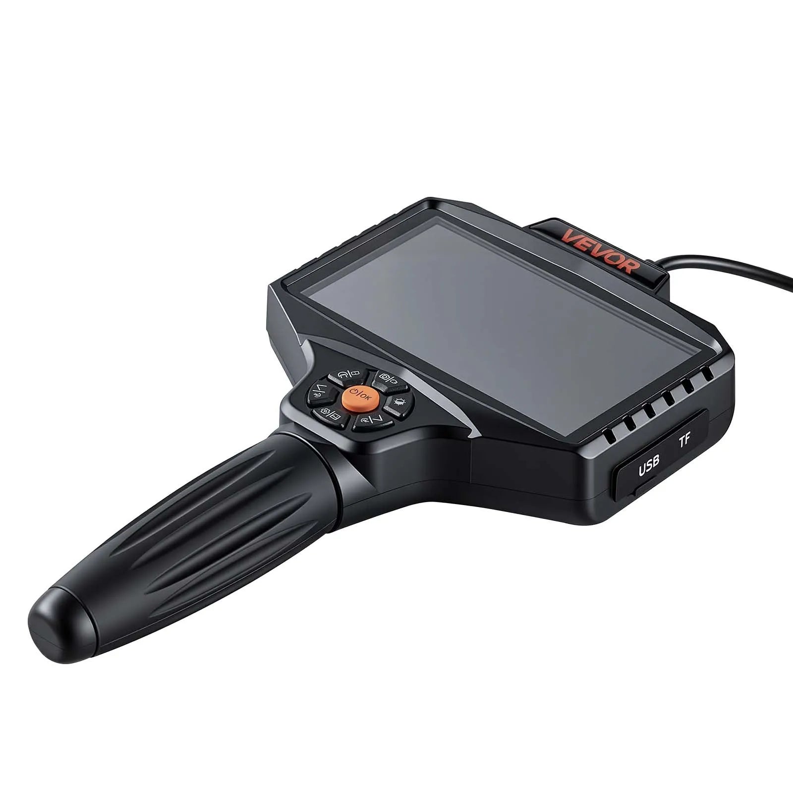 VEVOR 360° rotējošs endoskops ar divām kamerām, 12,7 cm HD IPS dalītā ekrāna displejs, 8 mm kamera ar apgaismojumu, IP67, 5 m inspekcijas kabelis automobiļiem un cauruļvadiem
