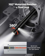 VEVOR 360° rotējošs endoskops ar divām kamerām, 12,7 cm HD IPS dalītā ekrāna displejs, 8 mm kamera ar apgaismojumu, IP67, 5 m inspekcijas kabelis automobiļiem un cauruļvadiem