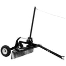 VEVOR 122 cm velkamais ainavu grābeklis, velkams zāliena un akmeņu grābeklis ATV, pļaujmašīnām un traktoriem, 24 izturīgi tērauda zari, regulējams augstums un leņķis, pastiprināts aerācijas grābeklis lapām un dārza atkritumiem