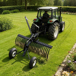 VEVOR 122 cm velkamais ainavu grābeklis, velkams zāliena un akmeņu grābeklis ATV, pļaujmašīnām un traktoriem, 24 izturīgi tērauda zari, regulējams augstums un leņķis, pastiprināts aerācijas grābeklis lapām un dārza atkritumiem