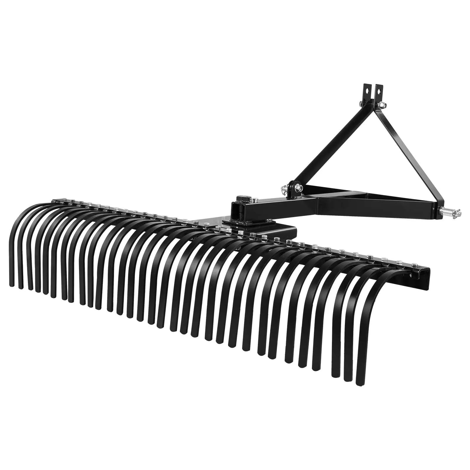 VEVOR piekabināms zāliena skarifikators, 1525 mm darba platums, ar 32 tērauda zariem, trīspunktu zāliena skarifikatora grābeklis ar stiprinājumiem traktoram, ainavu grābeklis dārzam, saimniecībai un zālienam