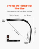 VEVOR akmens grābekļa zobi, 6 gab., 25,4 × 7,9 mm skrūvējami ainavu grābekļa zobi ar vienu stiprinājuma atveri, augstas izturības termiski apstrādāta tērauda rezerves daļas grants grābeklim