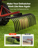 VEVOR akmens grābekļa zobi, 6 gab., 25,4 × 7,9 mm skrūvējami ainavu grābekļa zobi ar vienu stiprinājuma atveri, augstas izturības termiski apstrādāta tērauda rezerves daļas grants grābeklim