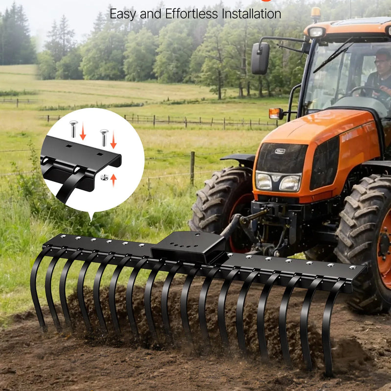 VEVOR akmens grābekļa zobi, 6 gab., 25,4 × 7,9 mm skrūvējami ainavu grābekļa zobi ar vienu stiprinājuma atveri, augstas izturības termiski apstrādāta tērauda rezerves daļas grants grābeklim