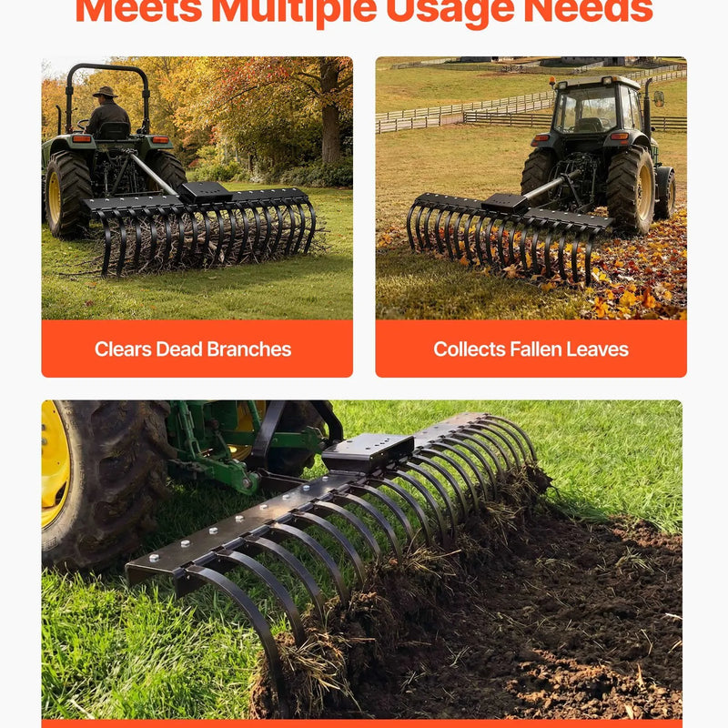 VEVOR akmens grābekļa zobi, 6 gab., 25,4 × 7,9 mm skrūvējami ainavu grābekļa zobi ar vienu stiprinājuma atveri, augstas izturības termiski apstrādāta tērauda rezerves daļas grants grābeklim