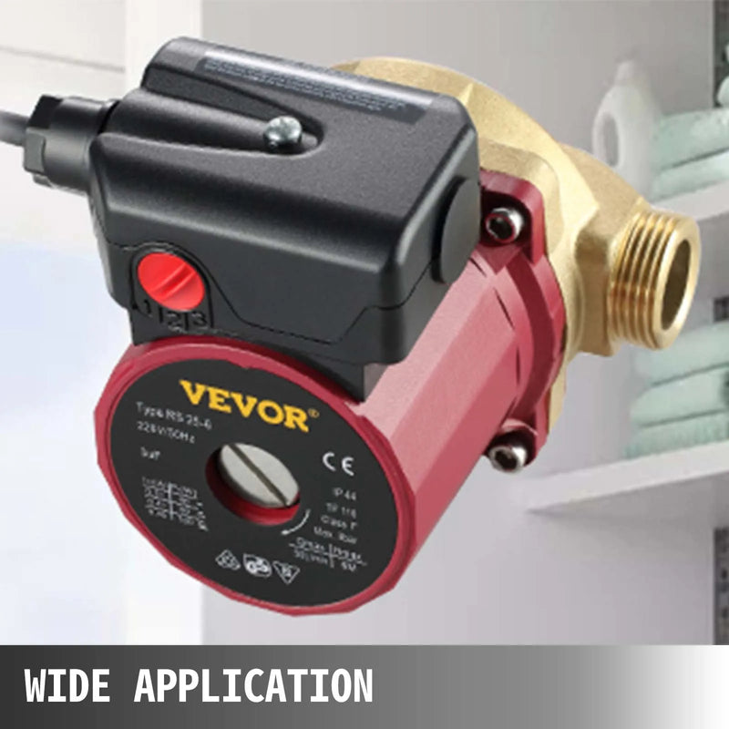 VEVOR karstā ūdens cirkulācijas sūknis 15 mm, plūsma līdz 20 l/min, jauda 90 W, 220 V ūdens pastiprināšanas sūknis mājas dušai, veļas mašīnai un sanitārajiem mezgliem