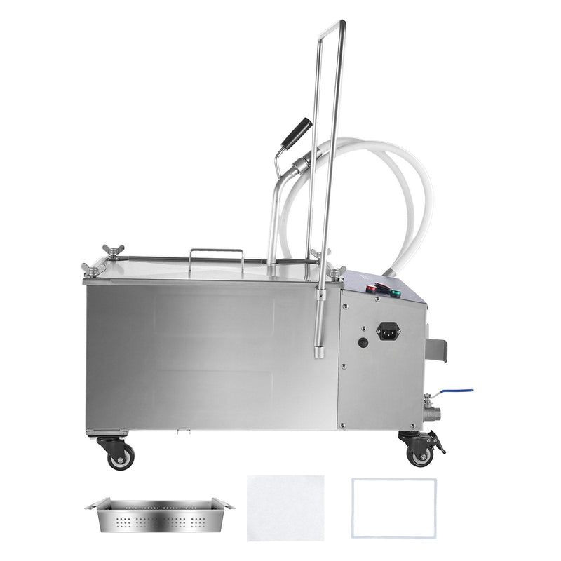 VEVOR Mobilā eļļas filtrēšanas sistēma, 38 L eļļas tvertne, 10 L/min filtrēšanas ātrums, grozāmi riteņi un eļļas šļūtene