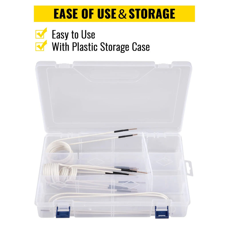 VEVOR Набор катушек индукционного нагрева, 8 шт, магнитный мини индукционный нагреватель без пламени, термостойкие гибкие аксессуары для удаления ржавых гаек и болтов