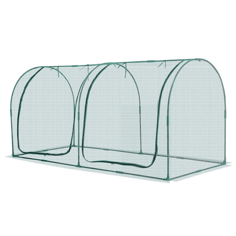 VEVOR augu aizsargbūris 2,48 x 1,2 x 1,2 m ar rāvējslēdzēja durvīm, vēja izturīgs paaugstinātas dobes pārsegs ar rāmi un aizsargtīklu dārzam, terasei un zālienam
