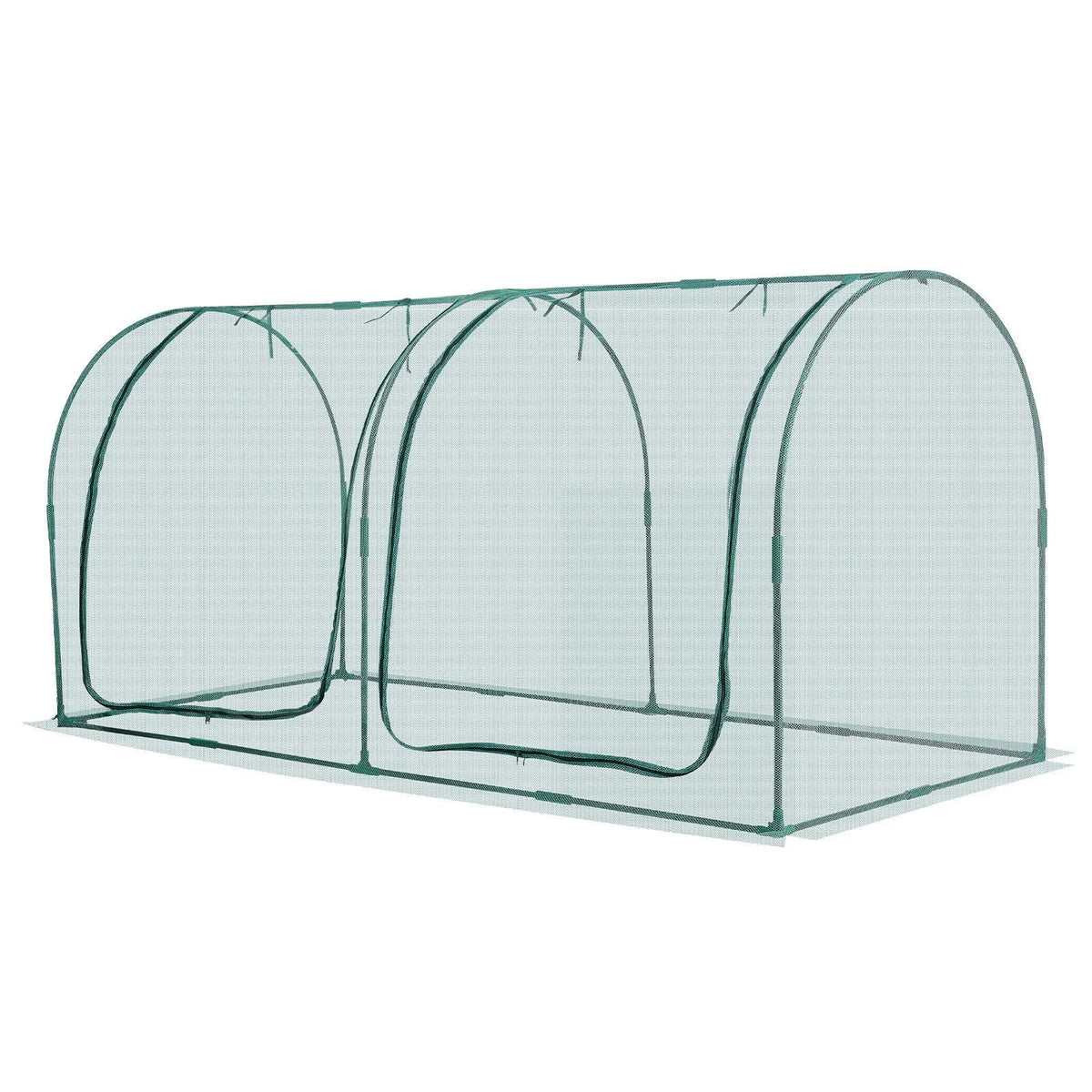 VEVOR augu aizsargbūris 2,48 x 1,2 x 1,2 m ar rāvējslēdzēja durvīm, vēja izturīgs paaugstinātas dobes pārsegs ar rāmi un aizsargtīklu dārzam, terasei un zālienam
