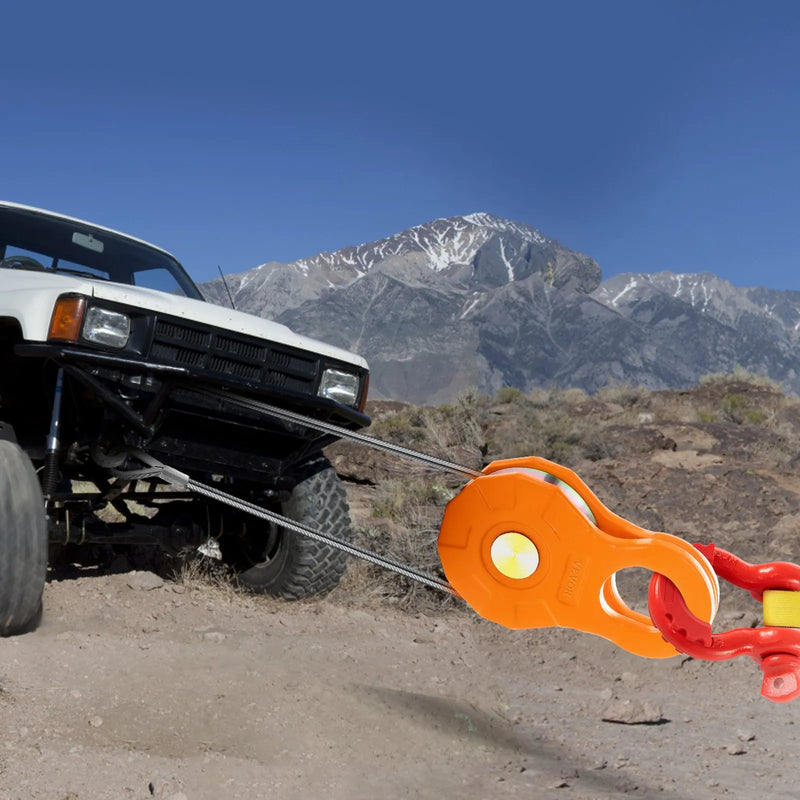 Ролик блока защелки, предельная рабочая нагрузка 11 т, шкив лебедки 14 мм для синтетического троса или мягких зажимов, внедорожное эвакуационное оборудование для трактора, грузовика, ATV и UTV, комплект из 2 штук