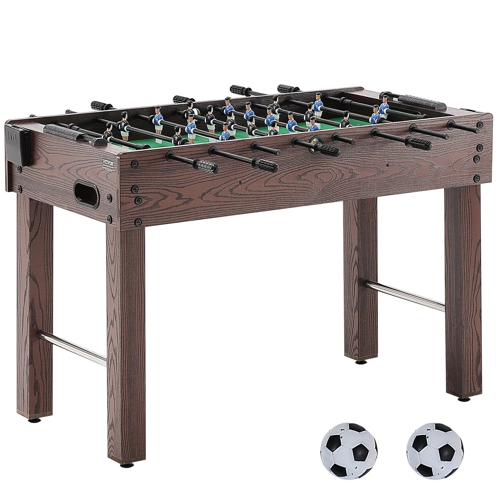 VEVOR galda futbola galds 122 cm, pilna izmēra iekštelpu modelis mājai un spēļu telpai, komplektā 2 bumbiņas un 2 dzērienu turētāji