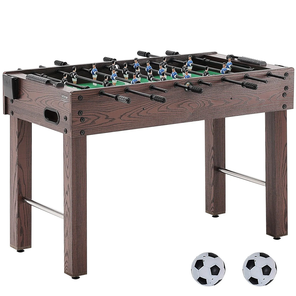 VEVOR galda futbola galds 122 cm, pilna izmēra iekštelpu modelis mājai un spēļu telpai, komplektā 2 bumbiņas un 2 dzērienu turētāji