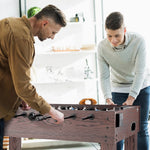 VEVOR galda futbola galds 122 cm, pilna izmēra iekštelpu modelis mājai un spēļu telpai, komplektā 2 bumbiņas un 2 dzērienu turētāji