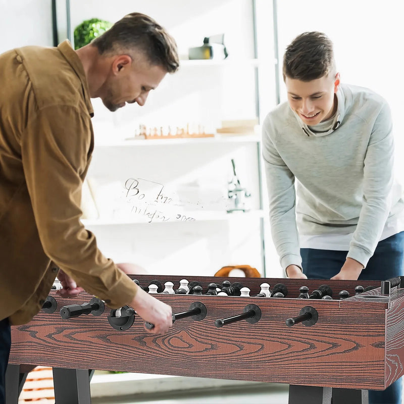 VEVOR galda futbola galds 140 cm, pilna izmēra iekštelpu modelis mājai un spēļu telpai, komplektā 4 bumbiņas un 2 dzērienu turētāji