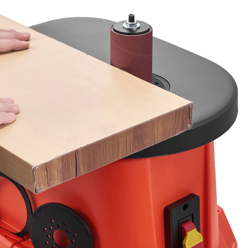 VEVOR oscilējošā vārpstas slīpmašīna, galda modelis 2000 apgr./min, komplektā 6 slīpēšanas uzmavas 12,7–76,2 mm, 16 mm gājiens, darba galds 390 × 415 mm mēbeļu apdarei, amatniecībai un DIY kokapstrādei